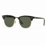 Ray-Ban Clubmaster Classic RB3016 W0365 en vista diagonal con varilla visible
