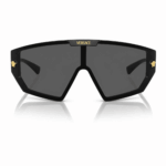 Versace VE4461 GB1/87 vista frontal con montura negra y lentes gris oscuro