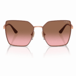 Vogue VO4284S 518214 vista frontal con lentes marrón degradado y montura oro rosa