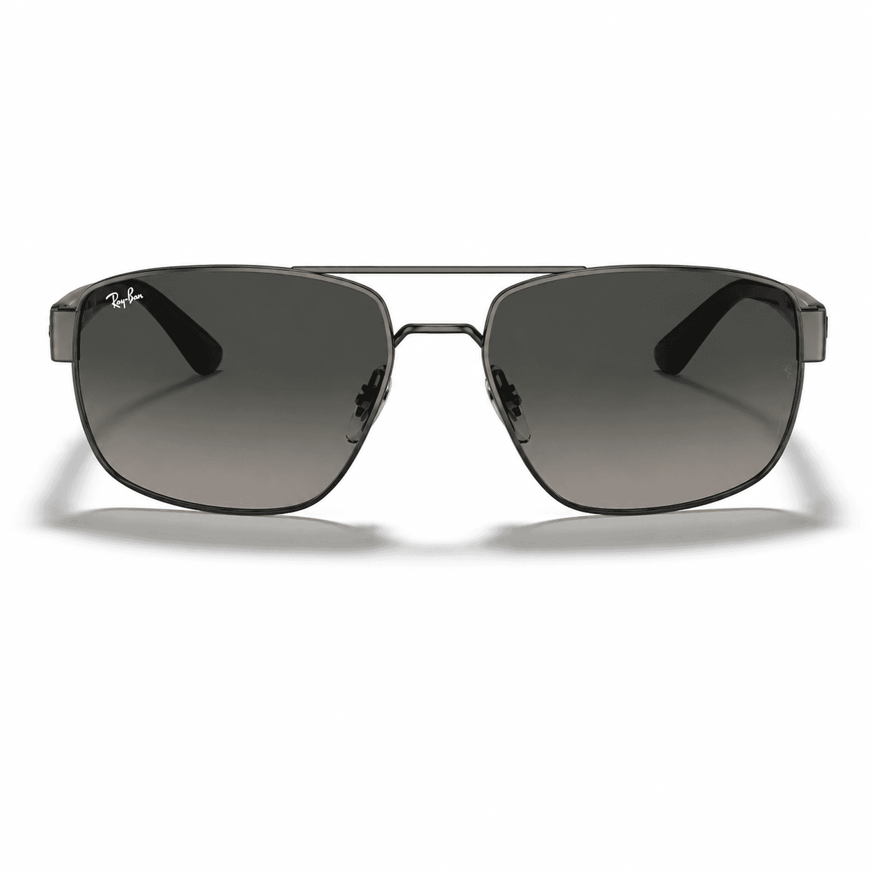 Lentes de sol Ray-Ban RB3663 004/71 vista frontal Lentes de sol Ray-Ban RB3663 004/71 con montura gris plomo y cristales gris degradado, vista frontal sobre fondo blanco.