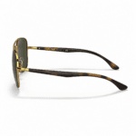 Ray-Ban RB3683 001/31 lentes de sol con estructura metal, cristales verde g-15 y varillas de 145 mm, vista lateral sobre fondo blanco.