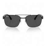 Lentes de sol Ray-Ban RB3751CH 002/K8 con montura pulido negro y cristales polarized+ gris oscuro, vista frontal sobre fondo blanco.