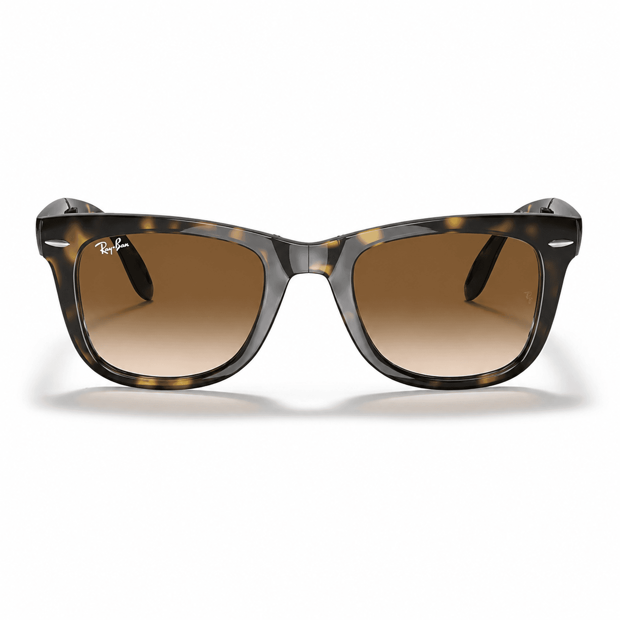 Lentes de sol Ray-Ban RB4105 710/51 54-20 Habana claro con lentes Marrón claro degradado vista frontal Ray-Ban RB4105 710/51 54-20, vista frontal sobre fondo blanco.