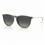 Ray-Ban RB4171 6813/11 lentes de sol con diseño phantos, montura azul rubber pulido y cristales gris degradado, vista angular sobre fondo blanco.