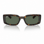 Ray-Ban RB4395 1359/71 lentes de sol con montura havana / carey oscuro y cristales verde oscuro, vista frontal sobre fondo blanco.
