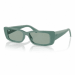 Ray-Ban RB4425 6762/82 lentes de sol con diseño rectangular, montura verde alga / petrol green y cristales verde petrol, vista angular sobre fondo blanco.