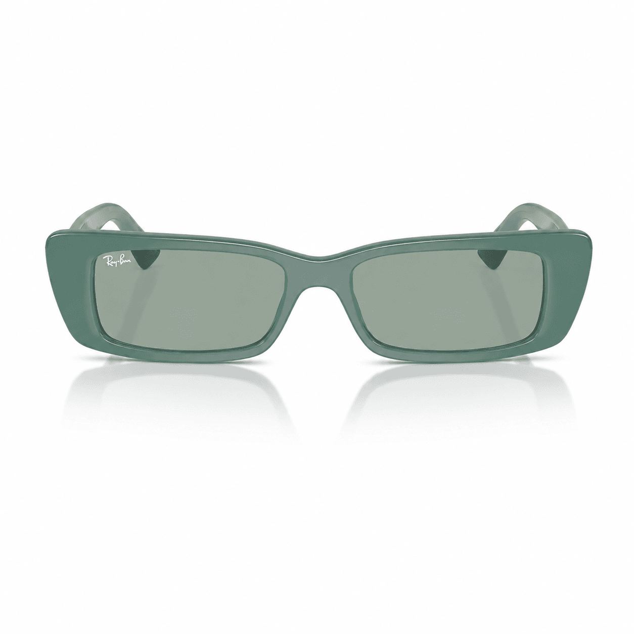Lentes de sol Ray-Ban RB4425 6762/82 verde alga / petrol green con cristales verde petrol vista frontal Ray-Ban RB4425 6762/82 lentes de sol con montura verde alga / petrol green y cristales verde petrol, vista frontal sobre fondo blanco.