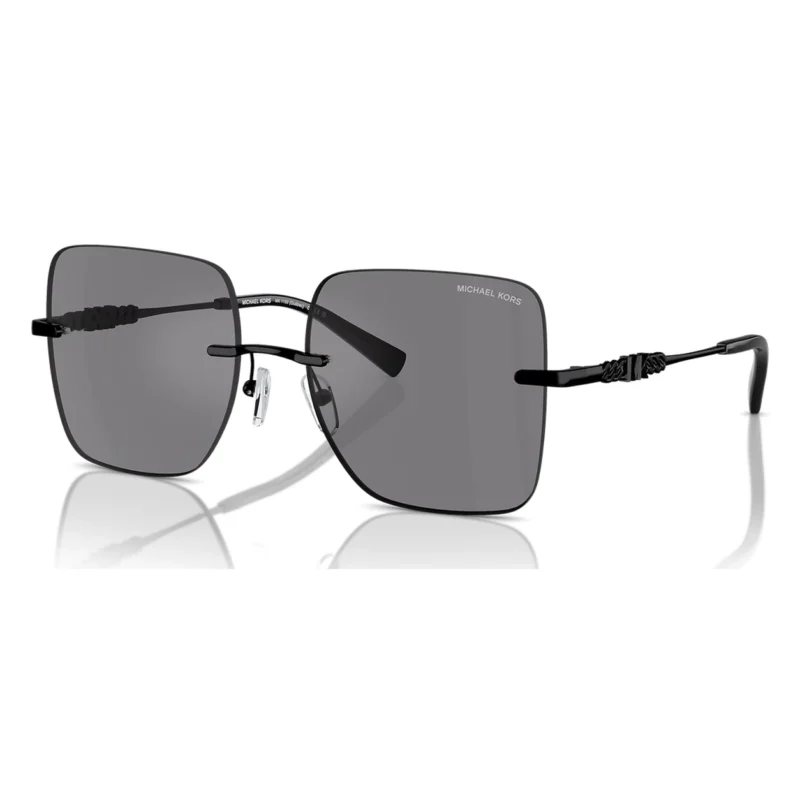 Michael Kors MK1150 1005/1 con montura grey solid back mirror y lentes grey black, vista diagonal sobre fondo blanco.