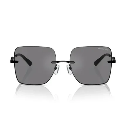 Michael Kors MK1150 1005/1 con montura gris y lentes gris espejados, vista frontal sobre fondo blanco.