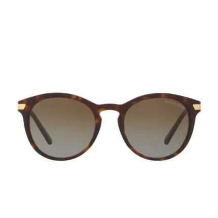 Michael Kors MK2023 3106T5 con montura carey oscuro y lentes marrón degradado polarizados, vista frontal sobre fondo blanco.