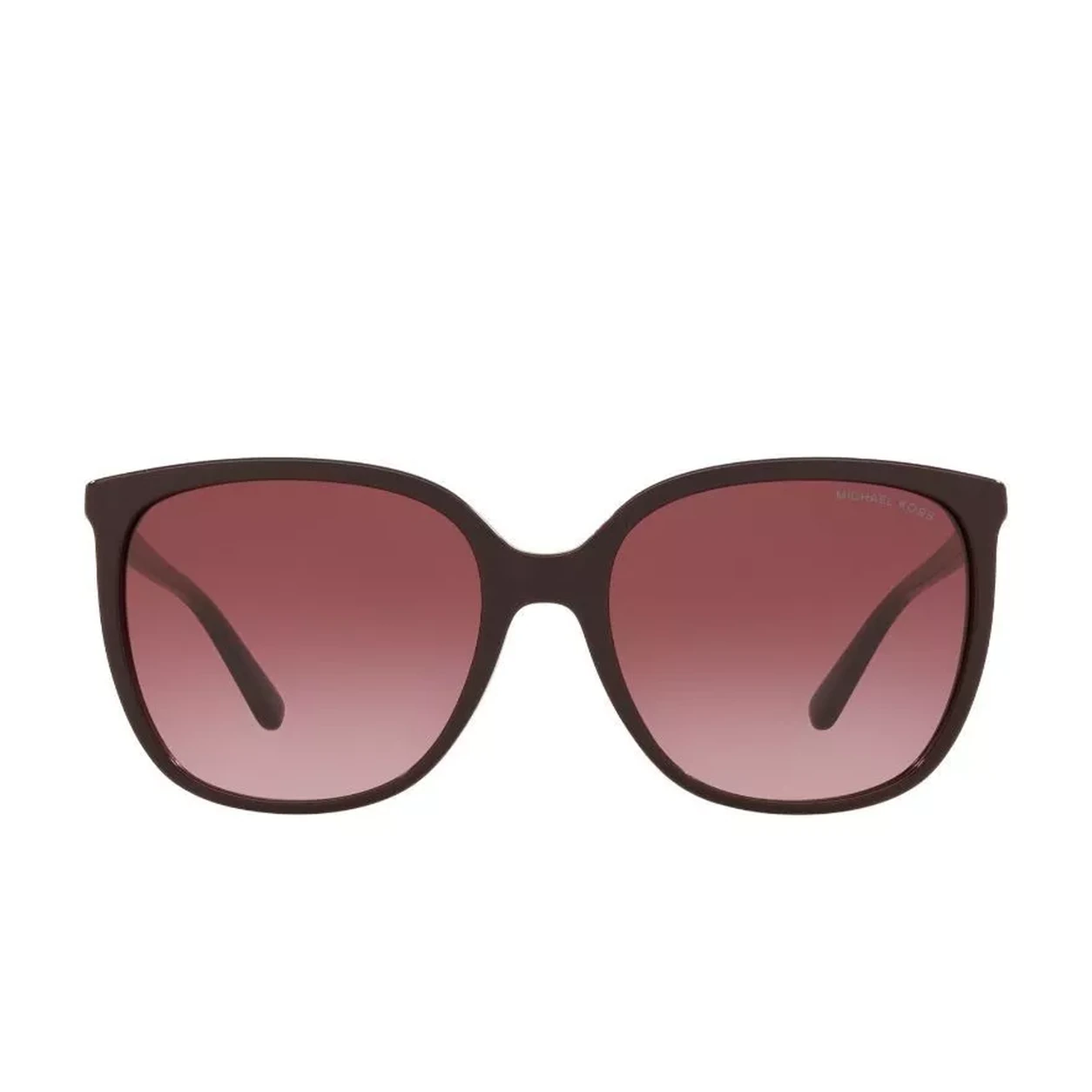 Lentes de sol Michael Kors MK2137U 33448H vista frontal Michael Kors MK2137U 33448H con montura marrón y lentes marrón degradado, vista frontal sobre fondo blanco.