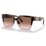 Michael Kors MK2170U 390913 con montura tortoise y lentes brown pink gradient, vista diagonal sobre fondo blanco.