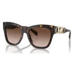 Michael Kors MK2182U 300613 con montura dark tortoise y lentes brown gradient, vista diagonal sobre fondo blanco.