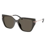 Michael Kors MK2231U 4003/3 con montura ash y lentes ash solid, vista diagonal sobre fondo blanco.