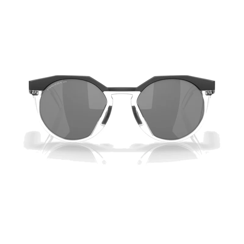 Oakley HSTN OO9242-0552 con montura negro mate y lentes Prizm Black Polarized, vista frontal sobre fondo blanco.