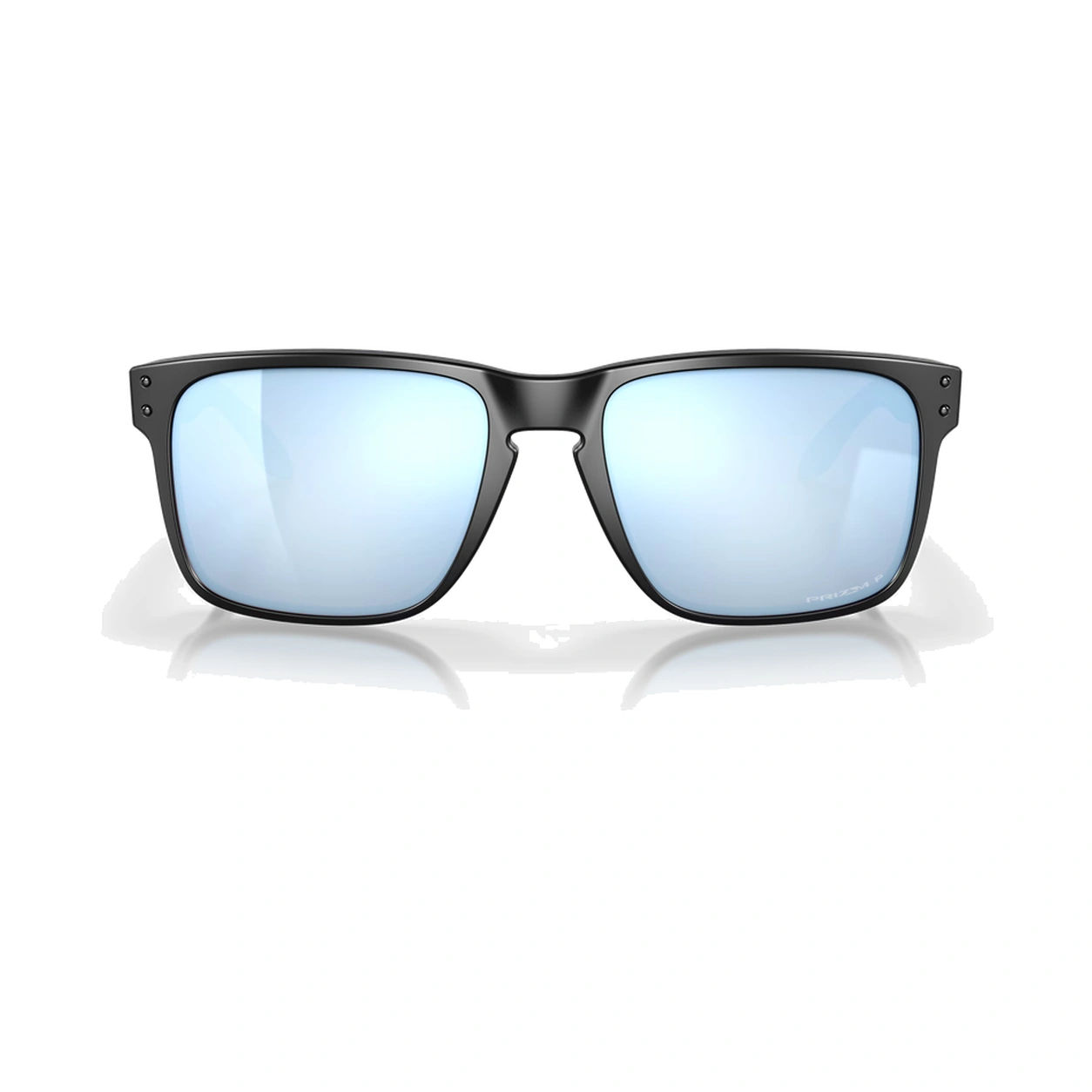 Lentes de sol Oakley Holbrook XL OO9417-2559 vista frontal Oakley Holbrook XL OO9417-2559 con montura negro mate y lentes Prizm Deep Water Polarized, vista frontal sobre fondo blanco.