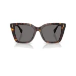Ralph RA5349U 5003/81 con montura carey oscuro brillante y lentes gris polarizado, vista frontal sobre fondo blanco.