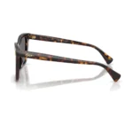Ralph RA5349U 5003/81 con montura carey oscuro brillante y lentes gris polarizado, vista lateral sobre fondo blanco.