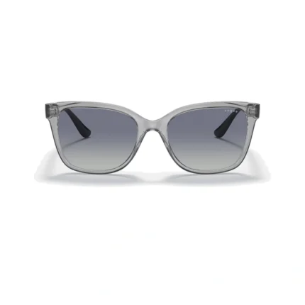 Vogue VO5426S 27264L con montura gris transparente y lentes gris con degradado azul oscuro, vista frontal sobre fondo blanco.